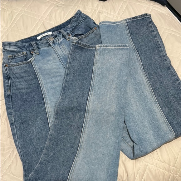 PacSun Blue High Rise Jeans with Color-Block Design - Picture 3 of 5